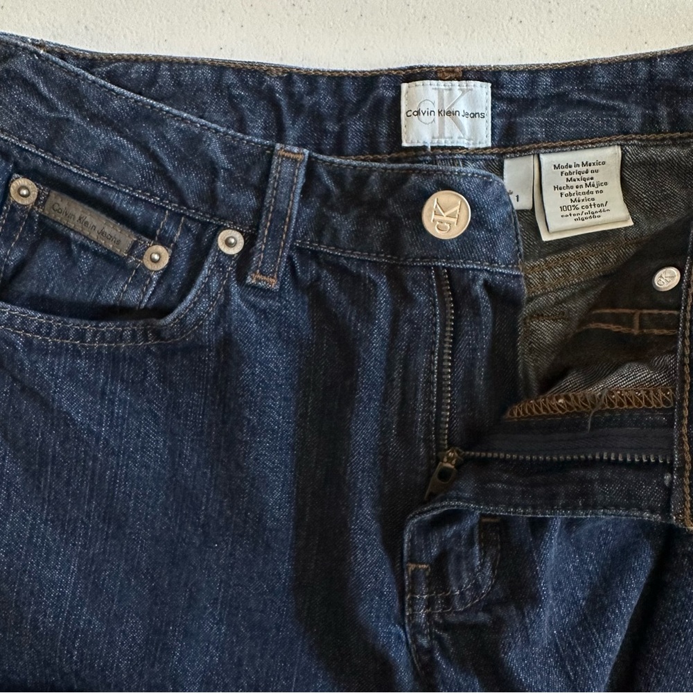 Vintage Y2K Calvin Klein Mid-Rise Flare Double Stone Wash Jeans Size 1 - Picture 3 of 12